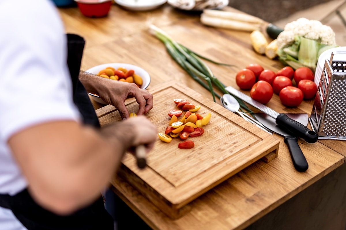 Healthy cooking in a modern kitchen